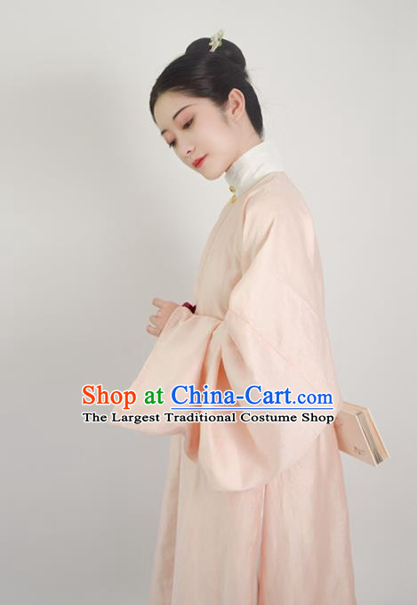 Traditional Chinese Ming Dynasty Rich Dowager Pink Hanfu Dress Ancient Nobility Lady Replica Costumes for Women