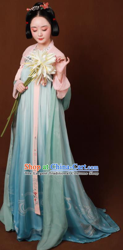 Traditional Chinese Tang Dynasty Court Maid Hanfu Dress Ancient Drama Palace Replica Costumes for Women