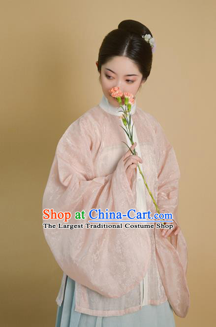 Traditional Chinese Ming Dynasty Palace Lady Pink Blouse Ancient Drama Princess Replica Costumes for Women