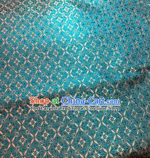 Asian Chinese Traditional Pattern Design Light Blue Brocade Fabric Cheongsam Silk Material