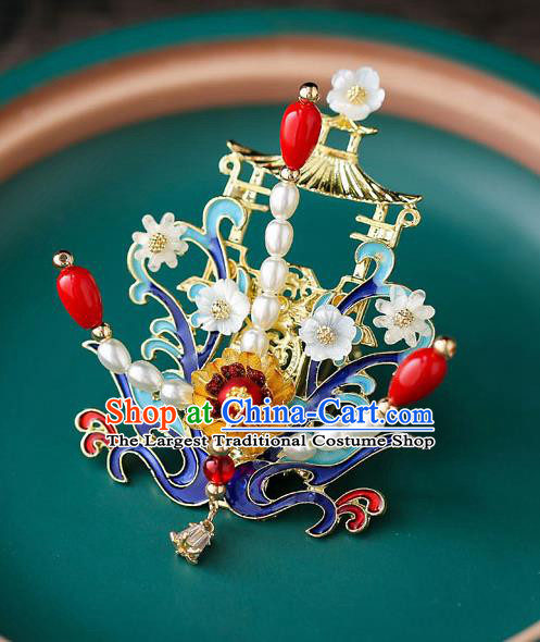 Top Chinese Traditional Pearls Phoenix Hair Comb Handmade Hanfu Hairpins Hair Accessories for Women