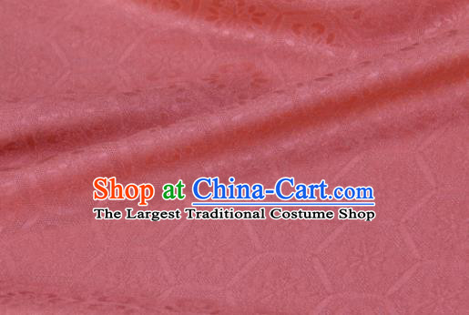 Asian Chinese Peach Pink Silk Fabric Traditional Tortoiseshell Pattern Design Fabric Chinese Qipao Silk Fabric Material