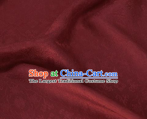 Asian Chinese Traditional Kaki Pedicle Pattern Design Dark Red Silk Fabric China Qipao Material