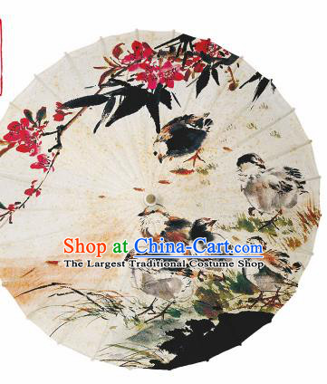 Chinese Traditional Printing Chicken Oil Paper Umbrella Artware Paper Umbrella Classical Dance Umbrella Handmade Umbrellas