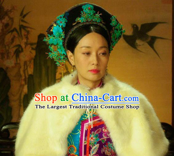 Chinese Drama Ancient Manchu Queen Dress Traditional Qing Dynasty Empress Replica Costumes and Headpiece for Women