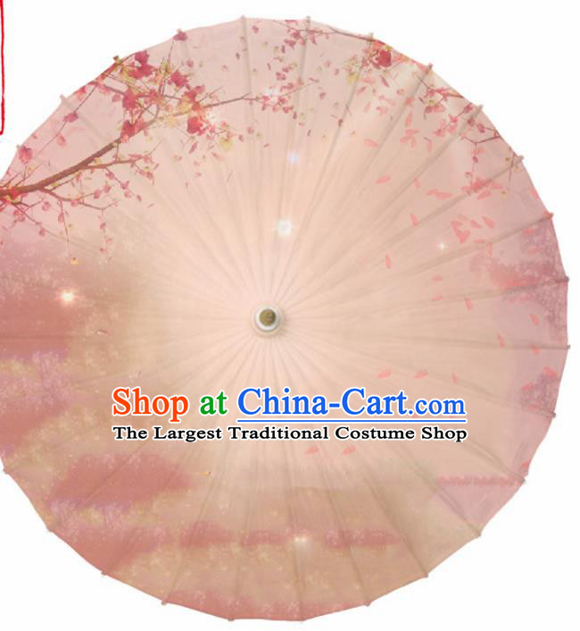 Chinese Traditional Printing Pink Oil Paper Umbrella Artware Paper Umbrella Classical Dance Umbrella Handmade Umbrellas