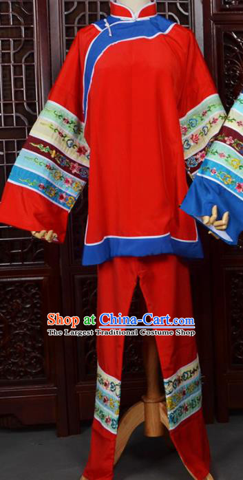 Chinese Traditional Beijing Opera Female Civilian Red Dress Peking Opera Matchmaker Costumes for Women