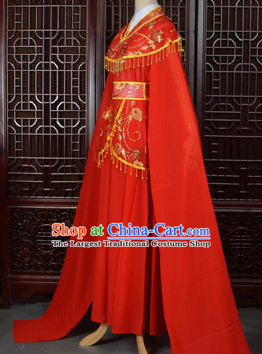 Chinese Traditional Beijing Opera Hua Dan Red Dress Peking Opera Diva Costumes for Women