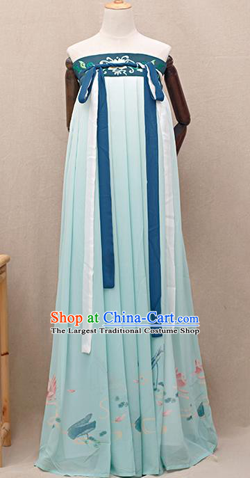 Chinese Ancient Tang Dynasty Nobility Lady Light Green Hanfu Dress Traditional Court Princess Costumes for Women