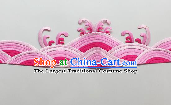 Chinese Traditional Embroidery Waves Pink Applique Embroidered Patches Embroidering Cloth Accessories