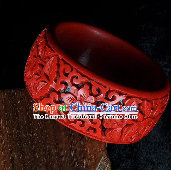 Traditional Chinese Handmade Bracelet Lacquerware Carving Bangle Craft