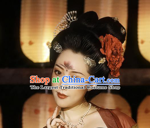 Chinese Classical Ancient Imperial Concubine Hairpins Women Hanfu Hair Accessories Handmade Tang Dynasty Court Hair Clips Full Set