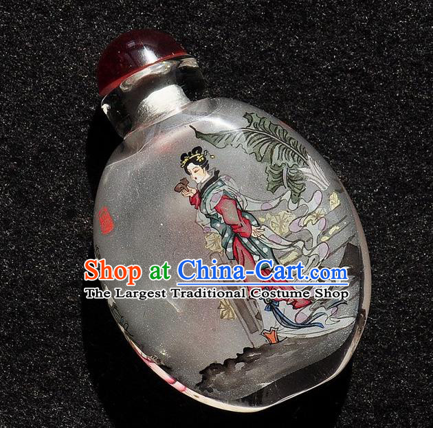 Chinese Handmade Goddess Snuff Bottle Traditional Inside Painting Court Female Snuff Bottles Artware
