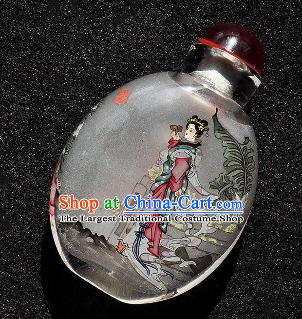 Chinese Handmade Goddess Snuff Bottle Traditional Inside Painting Court Female Snuff Bottles Artware