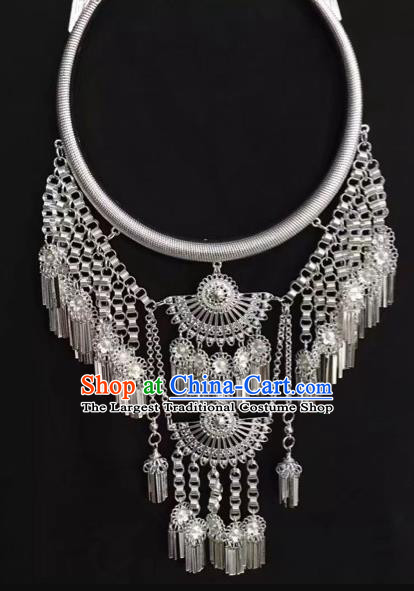 Handmade Women Jewelry Chinese Yunnan Miao Minority Silver Necklace Accessories National Necklet