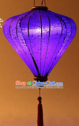 Handmade Chinese Jacquard Purple Satin Palace Lanterns Traditional New Year Lantern Classical Festival Decoration Lamp
