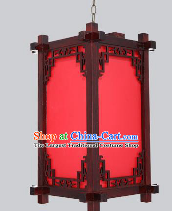 China Handmade Red Imitation Sheepskin Lanterns Wood Lantern Outdoor Lamp Palace Lantern