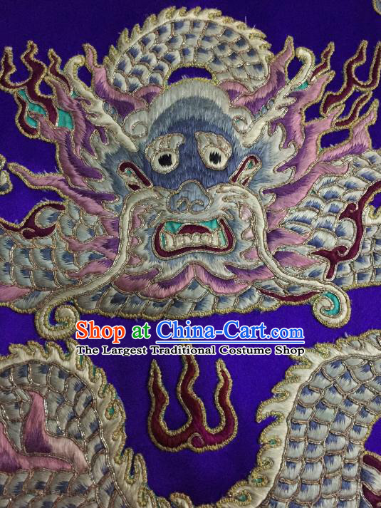 China Embroidered Dragons Royalblue Silk Qipao Dress Women National Clothing Tang Suit Cheongsam