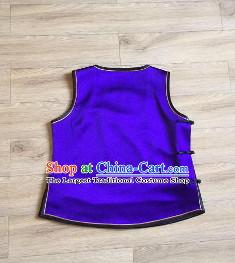 China Embroidered Phoenix Royalblue Silk Vest Women Cheongsam Waistcoat National Clothing
