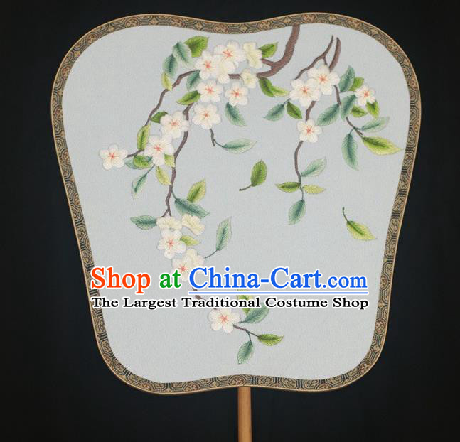 Handmade Chinese Suzhou Embroidery Palace Fan Double Sides Silk Fan Cheongsam Show Embroidered Fans