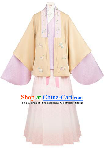 China Ming Dynasty Patrician Lady Hanfu Clothing Nobility Infanta Embroidered Costumes Ancient Apparels