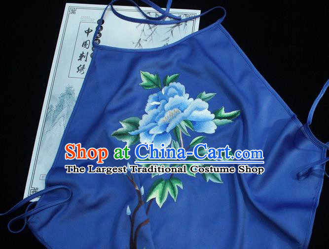 Royalblue Silk Bellyband Chinese Suzhou Embroidery Clothing Female Embroidered Sexy Underwear Stomachers