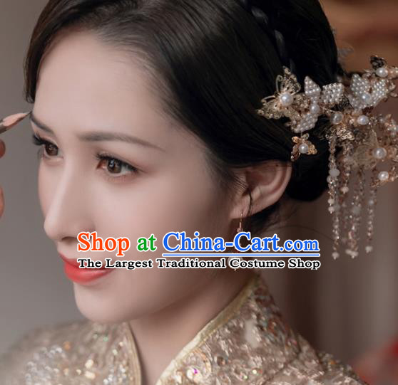 Chinese Classical Hair Sticks Hair Accessories Traditional Wedding Beads Hairpins Complete Set