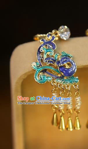Top Grade Chinese Handmade Blueing Ear Jewelry Traditional Accessories Classical Earrings