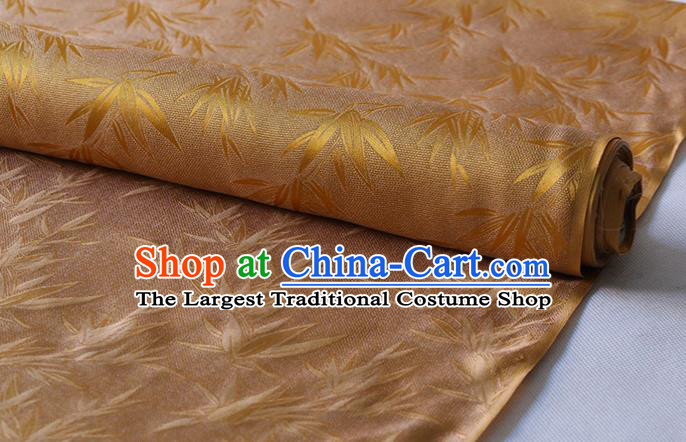 Asian Chinese Traditional Bamboo Pattern Design Ginger Silk Drapery Mulberry Silk Fabric Hanfu Cloth