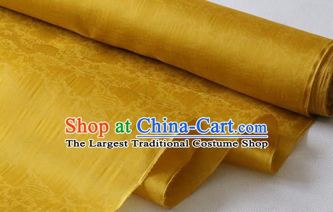Chinese Ginger Silk Drapery Damask Traditional Hanfu Dress Classical Phoenix Peony Pattern Organza Fabric Jacquard Cloth