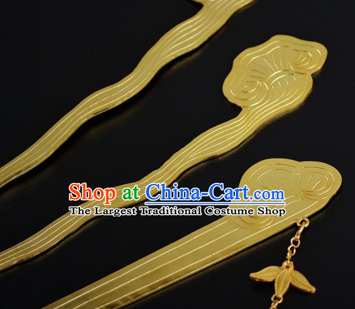 China Traditional Tang Dynasty Hair Sticks Handmade Palace Hair Jewelry Ancient Empress Hairpins Complete Set