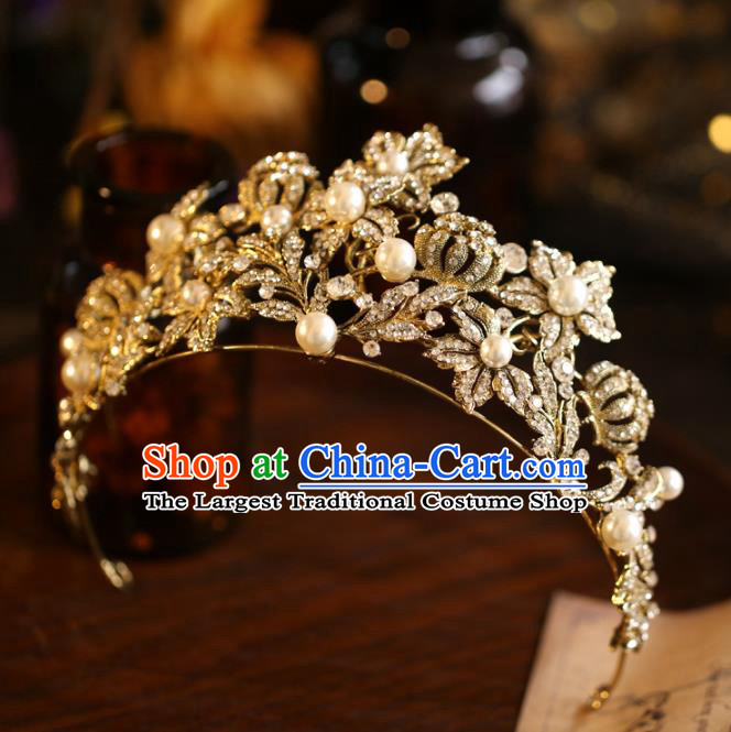Top Grade Baroque Court Hair Accessories Wedding Jewelry Ornaments Bride Royal Crown