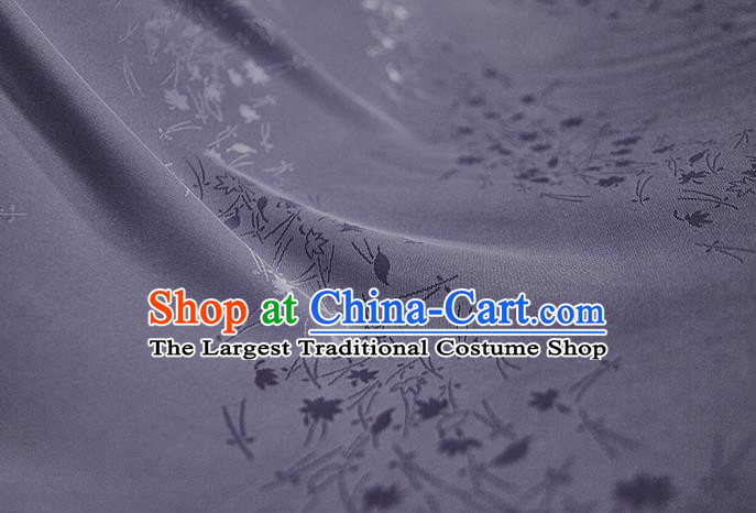 Chinese Classical Jacquard Pattern Design Light Purple Mulberry Silk Fabric Asian Traditional Cheongsam Silk Material