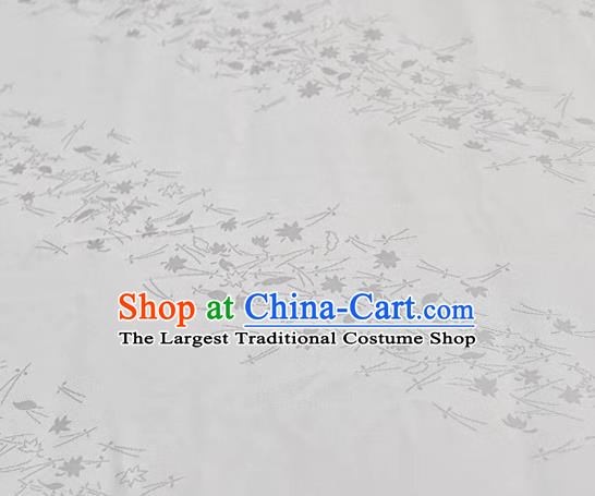 Chinese Classical Jacquard Pattern Design White Mulberry Silk Fabric Asian Traditional Cheongsam Silk Material
