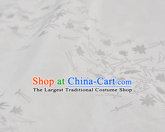Chinese Classical Jacquard Pattern Design White Mulberry Silk Fabric Asian Traditional Cheongsam Silk Material