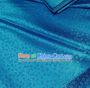 Chinese Classical Babysbreath Pattern Design Lake Blue Brocade Fabric Asian Traditional Satin Silk Material