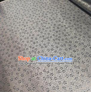 Chinese Classical Babysbreath Pattern Design Silver Grey Brocade Fabric Asian Traditional Satin Silk Material