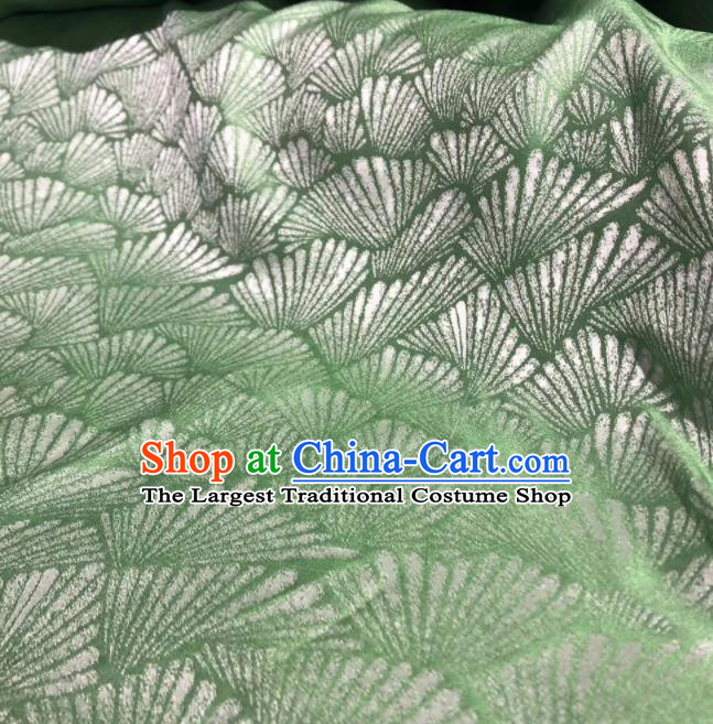 Chinese Classical Pine Pattern Design Green Silk Fabric Asian Traditional Cheongsam Brocade Material