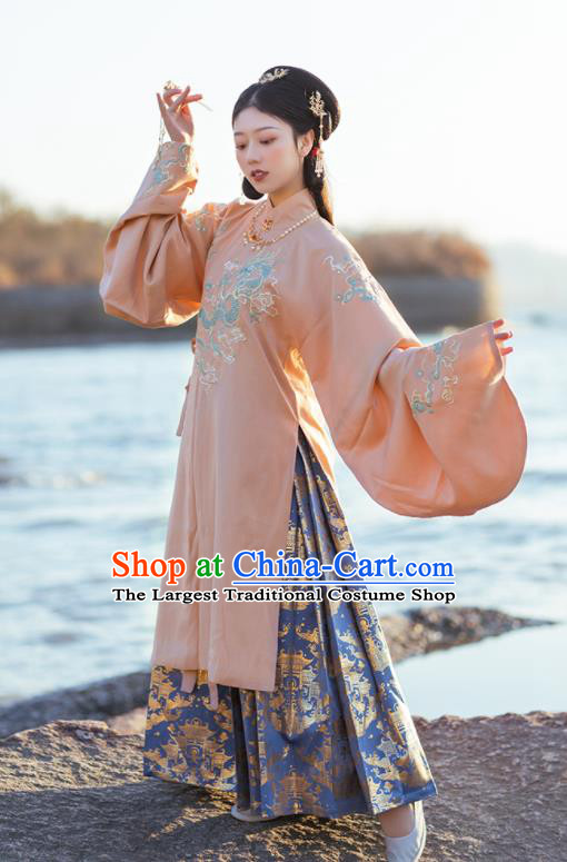 Chinese Ancient Royal Princess Pink Hanfu Dress Traditional Ming Dynasty Imperial Concubine Costumes for Women