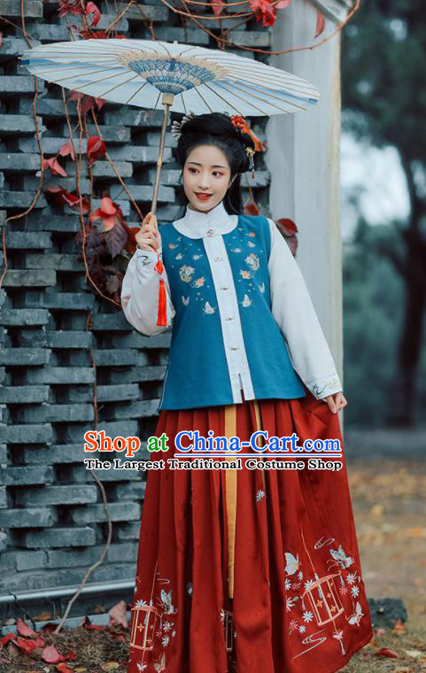 Chinese Ancient Rich Lady Hanfu Dress Traditional Ming Dynasty Nobility Embroidered Costumes for Women
