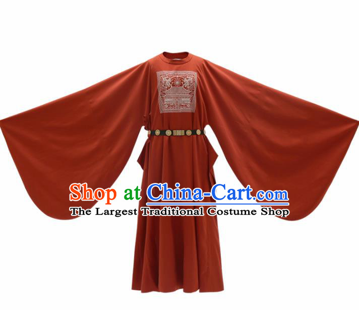 Chinese Ancient Bridegroom Red Robe Traditional Ming Dynasty Royal Minister Costumes for Men