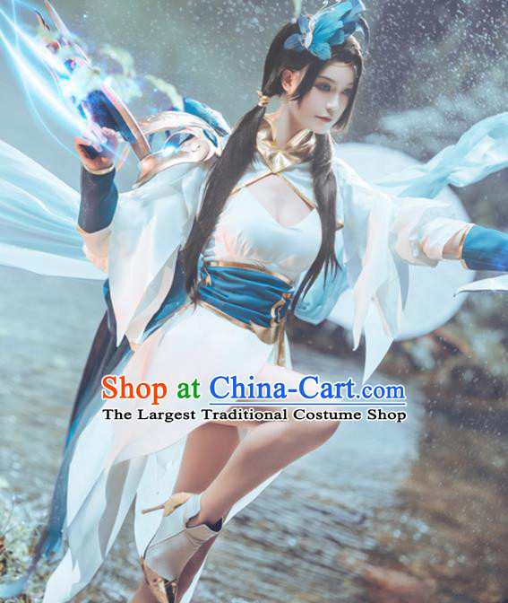 Chinese Cosplay Game Swordswoman Dress Traditional Ancient Female Knight Costume for Women