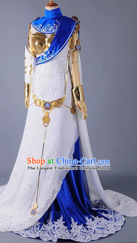 Chinese Cosplay Game Fairy Queen Dress Traditional Ancient Swordsman Costume for Women