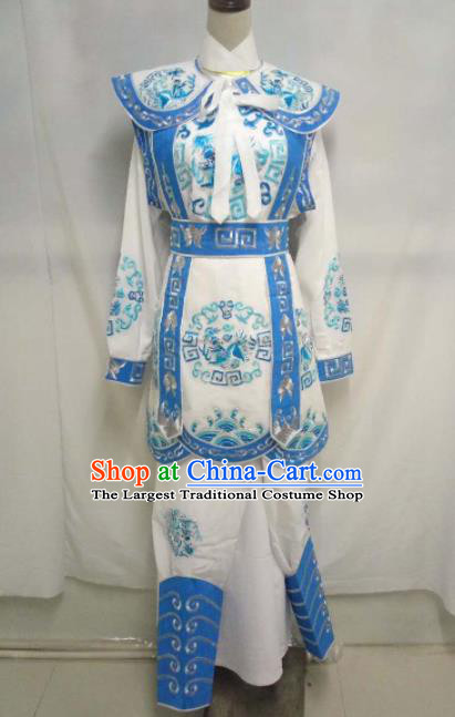 Chinese Traditional Peking Opera Takefu Embroidered Blue Costume Handmade Ancient Swordsman Clothing for Men