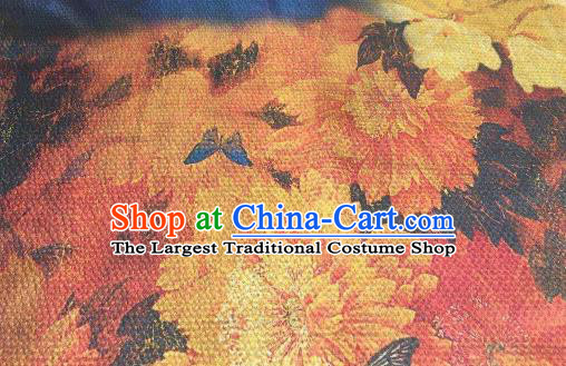 Asian Chinese Traditional Peony Pattern Design Gambiered Guangdong Gauze Fabric Silk Material