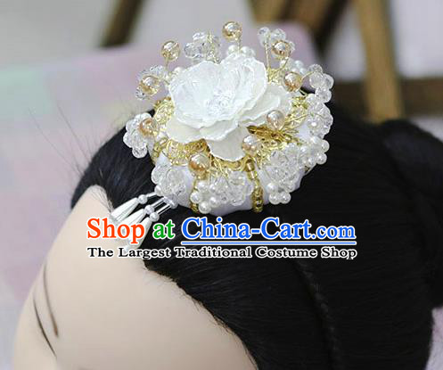 Korean Traditional Court Bride Shell Peony White Hairband Asian Korea Fashion Wedding Hair Accessories for Women