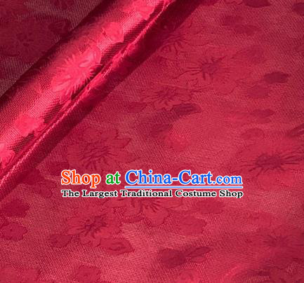 Asian Chinese Classical Flowers Pattern Design Wine Red Brocade Jacquard Fabric Traditional Cheongsam Silk Material