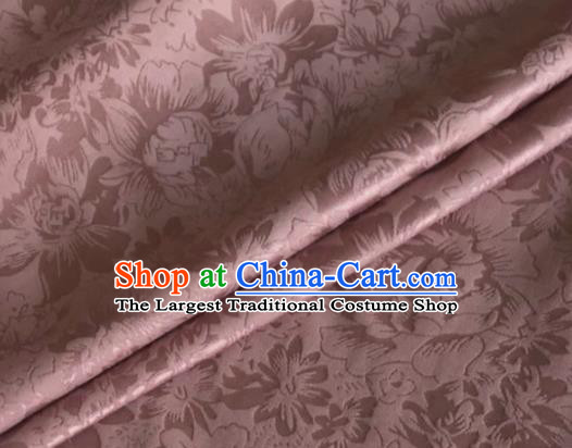 Asian Chinese Classical Rose Pattern Design Deep Pink Silk Fabric Traditional Cheongsam Material