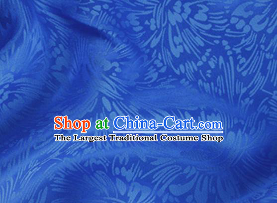 Asian Chinese Classical Pattern Design Royalblue Silk Fabric Traditional Cheongsam Brocade Material