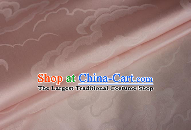 Asian Chinese Classical Cloud Pattern Design Light Pink Silk Fabric Traditional Cheongsam Brocade Material